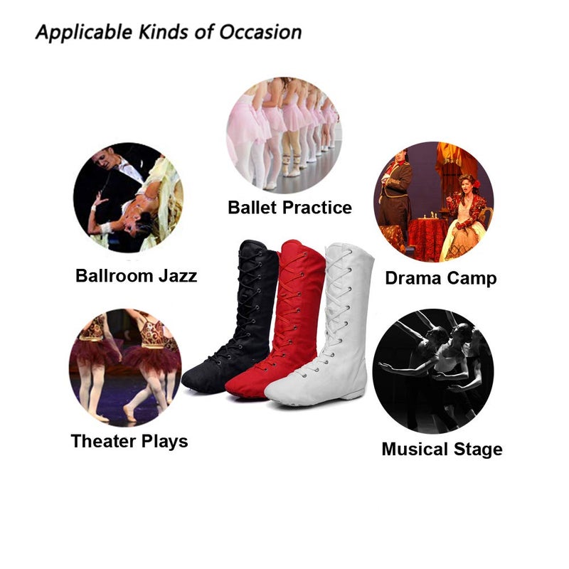 MSMAX Adult Dance Boots High Top Ballet Jazz Dancing Sneakers Black 7.5 M US Women - Image 5